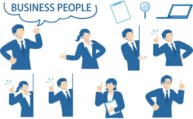 ビジネスのベクターイラストパーツセット