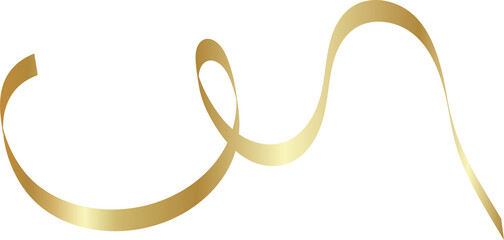 Gold shiny ribbons set. Decoration for party, holiday, New Year