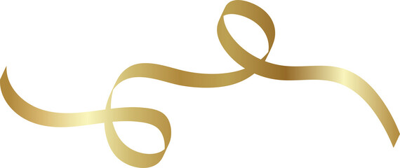 Obraz premium Gold shiny ribbons set. Decoration for party, holiday, New Year
