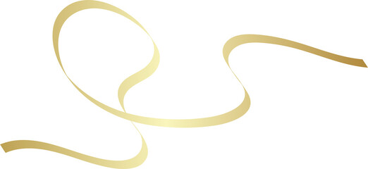 Gold shiny ribbons set. Decoration for party, holiday, New Year