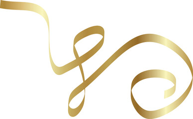 Gold shiny ribbons set. Decoration for party, holiday, New Year