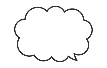 シンプルなもくもく･もこもこの横長ふきだし【ベクターイラスト素材】