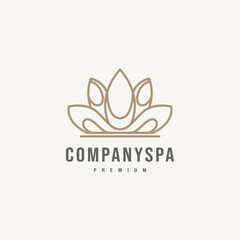 Lotus flowers vector illustration for spa logo design 2