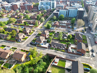 High Angle View of Modern British City Centre of Liverpool,  The Maritime city in northwest England, United Kingdom. May 5th, 2024