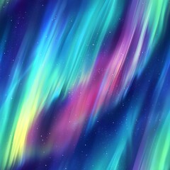Fototapeta premium Bright glowing aurora borealis in the night sky, seamless pattern