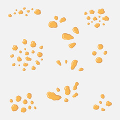 Set Simple Flat Cookie Crumbs Clipart Element Collection.