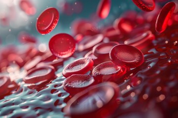 3d render red blood cells - science and medical concept.