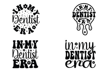 Fototapeta premium In my dentist era, Groovy bundle, trendy T-shirt, retro wavy text, files wavy text, funny groovy quotes, funny shirt, Groovy T-shirt, retro groovy shirt, retro wavy T-shirt, Wavy Retro Groovy T-shirt 