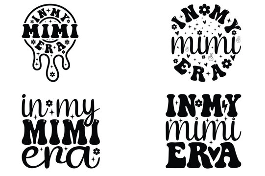 In my Mimi era,Trendy T-shirt, retro wavy text, files wavy text, funny quotes, funny shirt, retro groovy shirt, retro wavy T-shirt, Retro Groovy T-shirt Design, Custom wavy