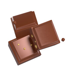 Choco Chunks 3D Icon Chocolate with Transparent Background