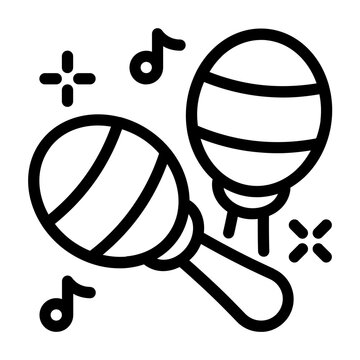 Marakas Icon With Line Style