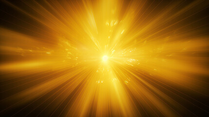 yellow sun with rays and glow on transparent background