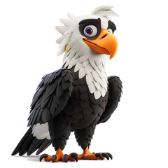 Obraz premium Eagle animal cartoon illustration. Cute Eagle wild cartoon character