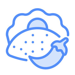 Taco Icon With Lineal Color Style 