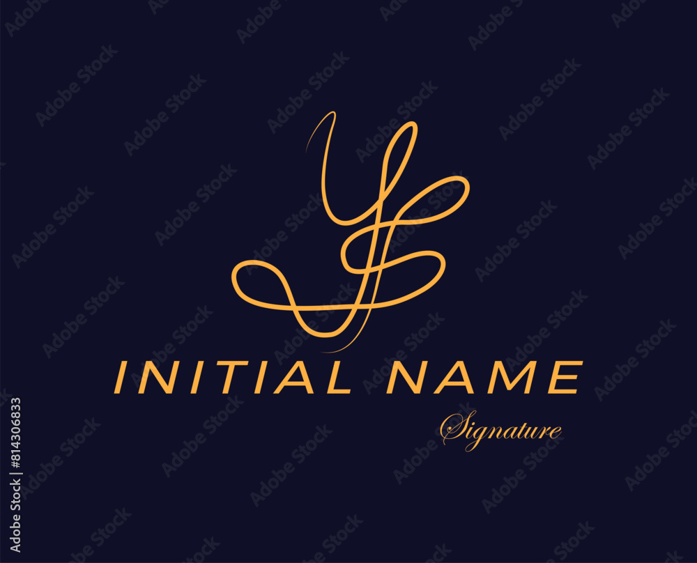 Fototapete simple and easy signature with ys initials