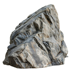 Textured rock isolated on white background.