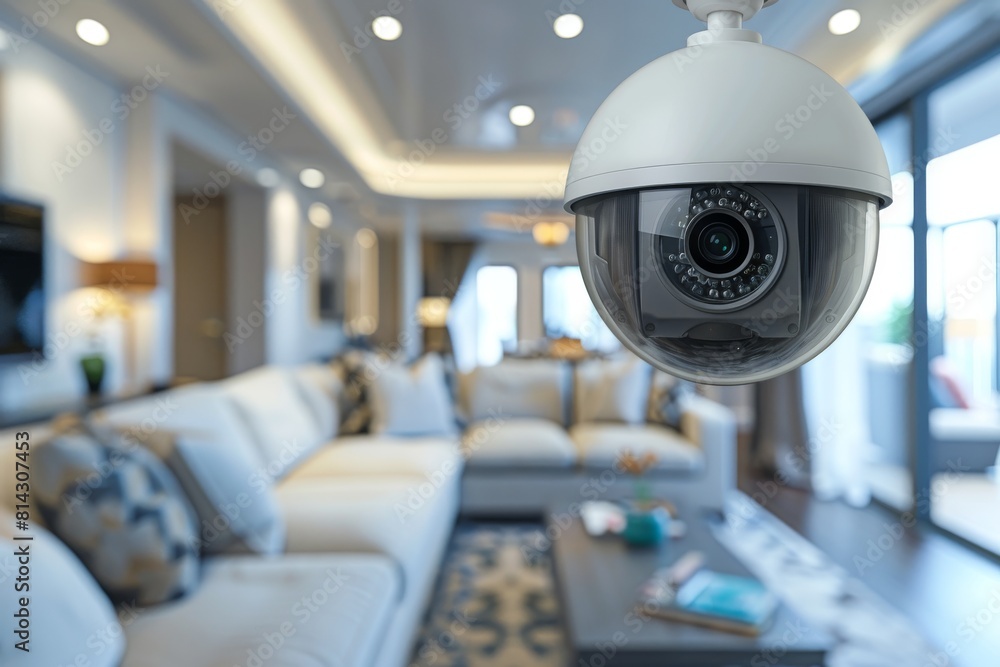 Poster high-definition camera control in security systems provides real estate protection, managing network