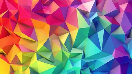 Naklejka premium gradient colored triangle abstract background. Multicolor geometric triangle wallpaper,
