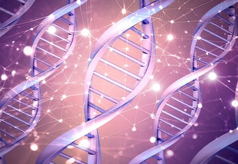 An array of violet  DNA structure Graph