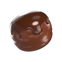 One Chocolate Balls 3D Icon Chocolate with Transparent Background