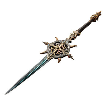 Fantasy weapon. Sword with a magic crystal.