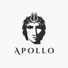 Head of Apollo God logo icon illustration vector on white background