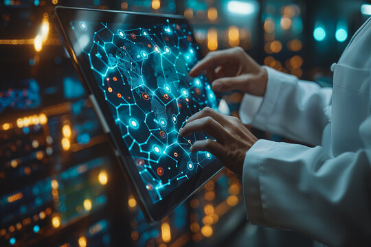 A person is using a tablet to navigate a map