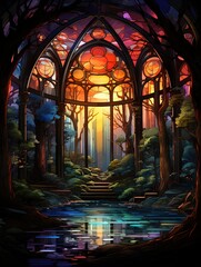 Fototapeta premium stained glass window