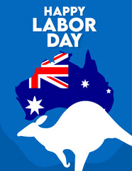 Obraz na płótnie Canvas happy australian workers day with australian flag
