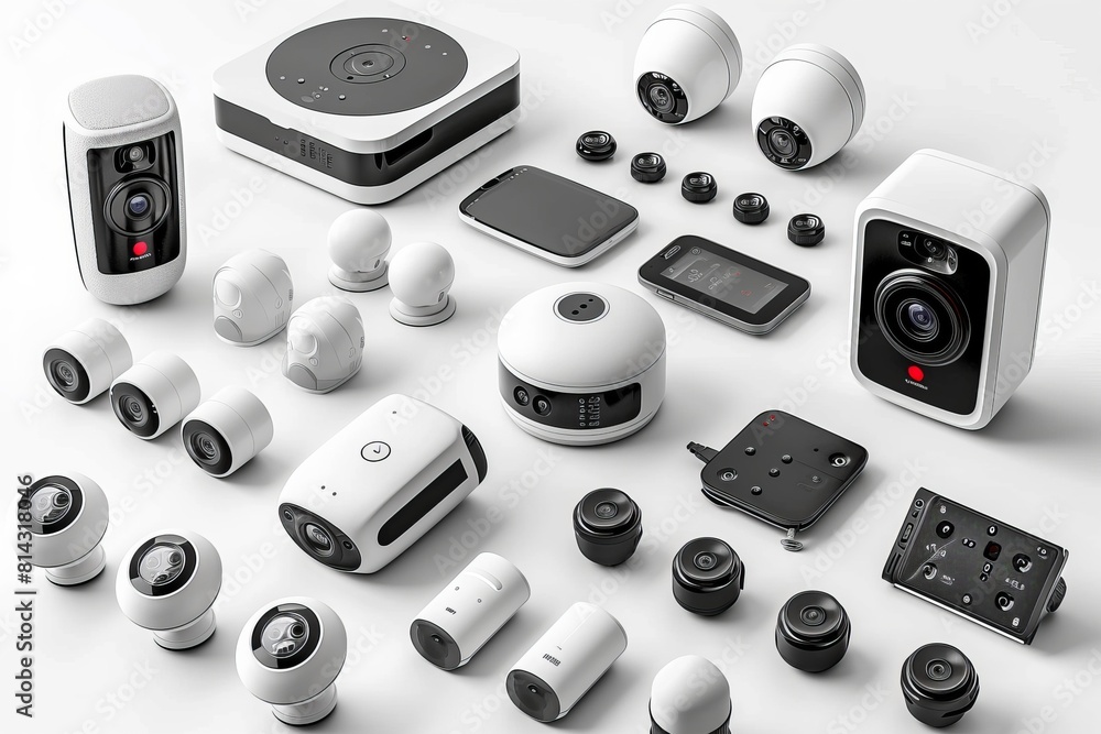 Poster safeguarding private cameras monitor modern access points, integrating advanced technology for secur