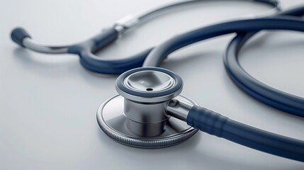 A modern stethoscope with ergonomic design, isolated on white.