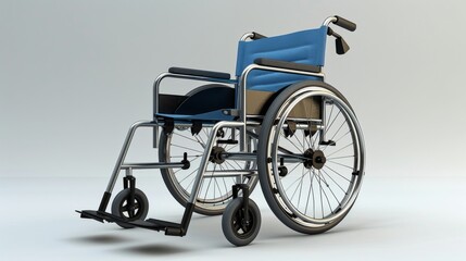 A modern wheelchair with adjustable features, isolated on white.