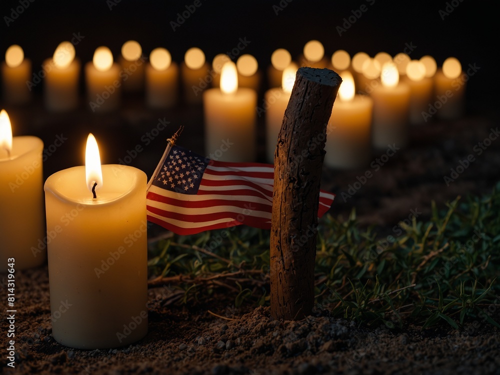 Wall mural memorial day candlelight vigil: illuminating the darkness of remembrance