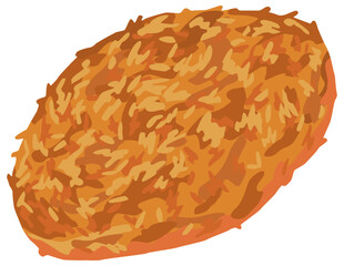 シンプルなカレーパンのイラスト