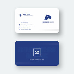 Name card minimalist design template with two sides and simple illustration for professional business