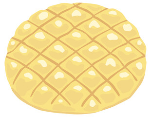 シンプルなメロンパンのイラスト