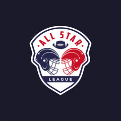 Badge emblem American football logo vector on dark background