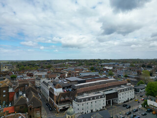 Aerial View of Historical Canterbury City Centre, Kent, England, Great Britain. April 20th, 2024