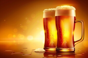 Illustration of International beer day, Celebrate and savor the world's most popular alcoholic...
