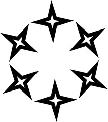 Obraz premium Star round decorative border frames. Design element, ornament