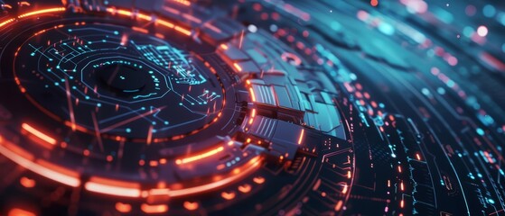 Fototapeta premium Closeup of Futuristic concept technology