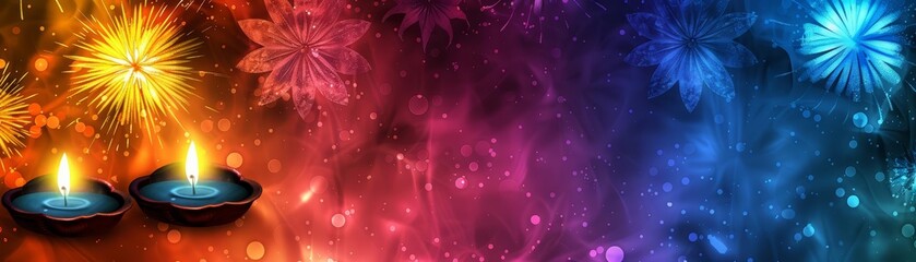 Minimal blank template card for Diwali