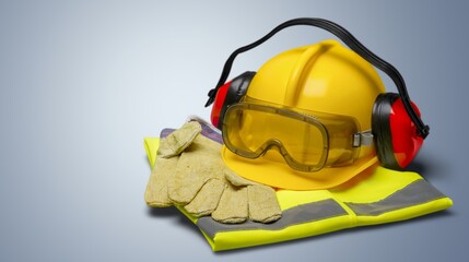 Safety helmet, personal protective safe equipment concept