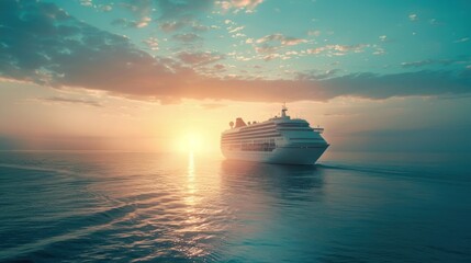 Cruise Ship, Cruise Liners beautiful white cruise ship above luxury cruise in the ocean sea at early in the morning time concept exclusive tourism