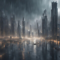 In Dubai, a tempestuous storm unleashes its fury, drenching the cityscape in a torrential downpour.






