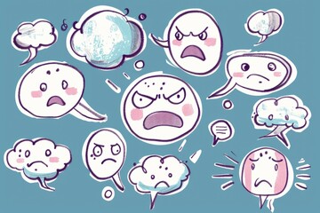 Fototapeta premium Cartoon cute doodles of a character stubbornly clinging to their own opinions and beliefs, refusing to listen to reason or consider, Generative AI