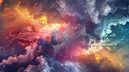 Vividly portray the dynamic energy of abstract weather phenomena, capturing the power and movement of atmospheric forces in captivating artworks