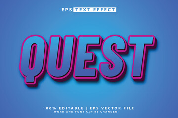 quest 3d editable text effect
