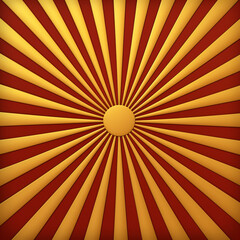 Radiant Golden Sunburst Pattern in a 3D Badge Style: An Engaging Emblem Design