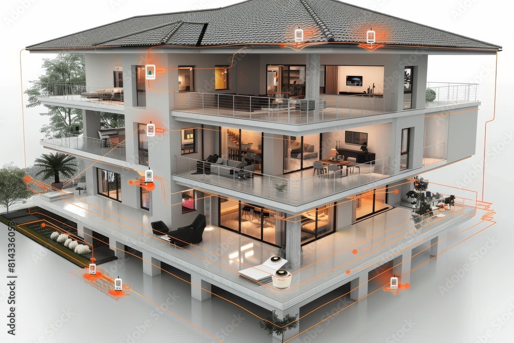 Poster sturdy wireless systems control home security, integrating cameras with privacy and confidentiality 